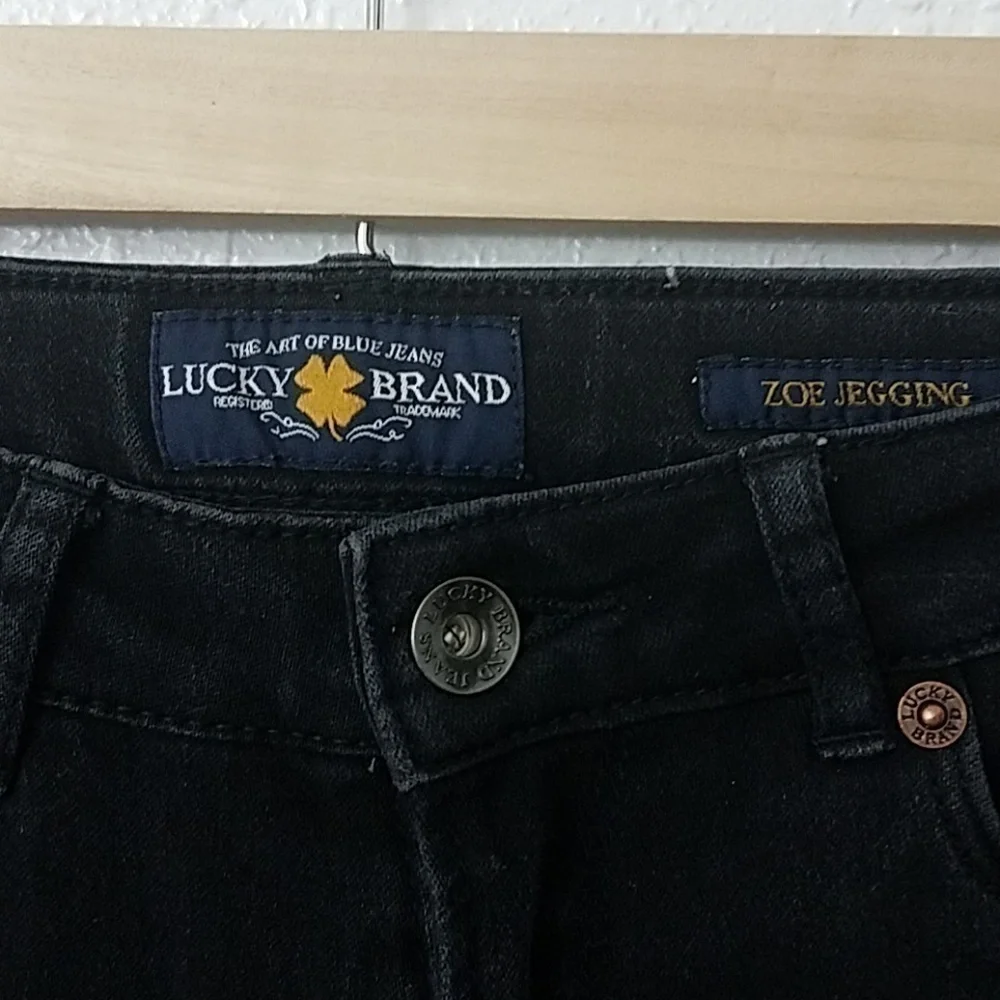 𝅺lucky brand Zoe jegging sz 12 black jeans